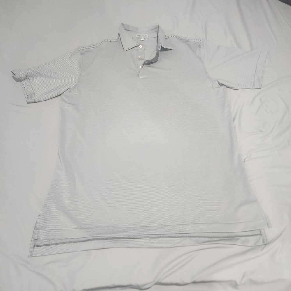 Peter Millar Men's Summer Comfort Golf Polo Shirt Striped Size L